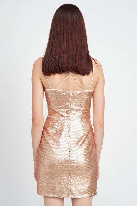 Bronze Statement Sequin Dress