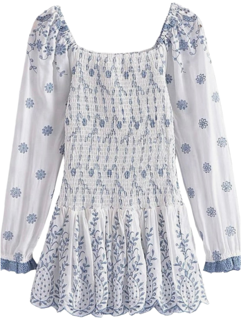 green emerald velvet dress Tallulah White Puff Sleeve Midi Dress