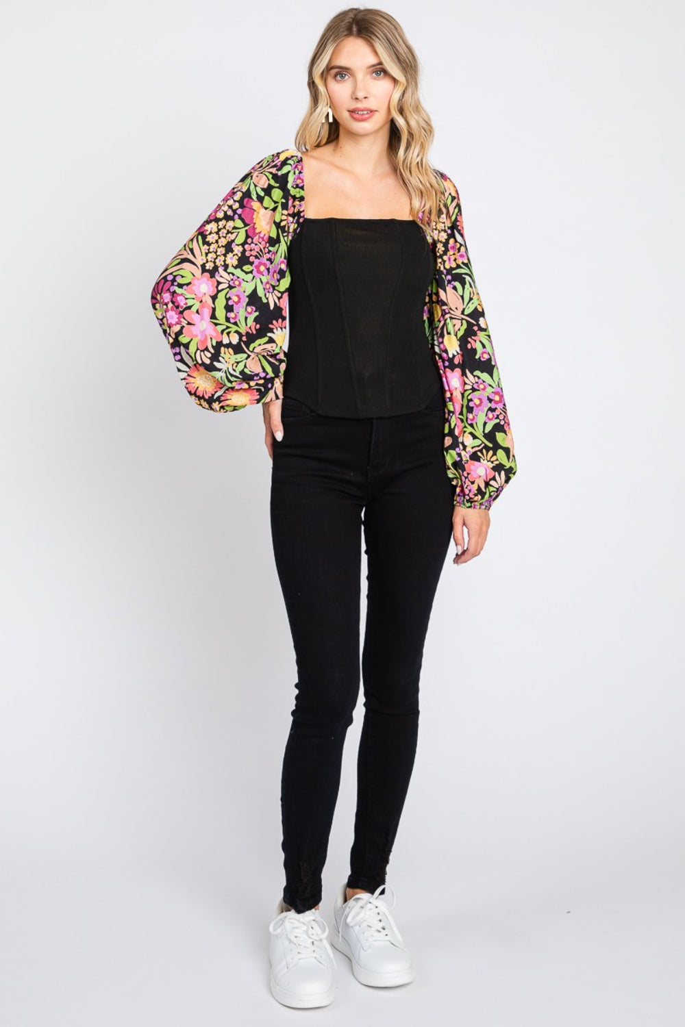 Floral Sleeve Blouse