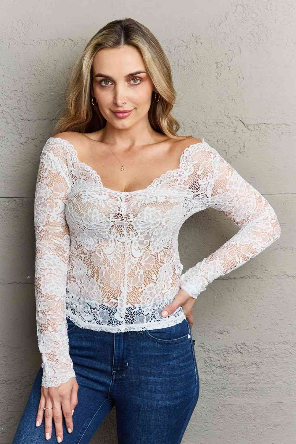 Ninexis Shoulder Lace Top