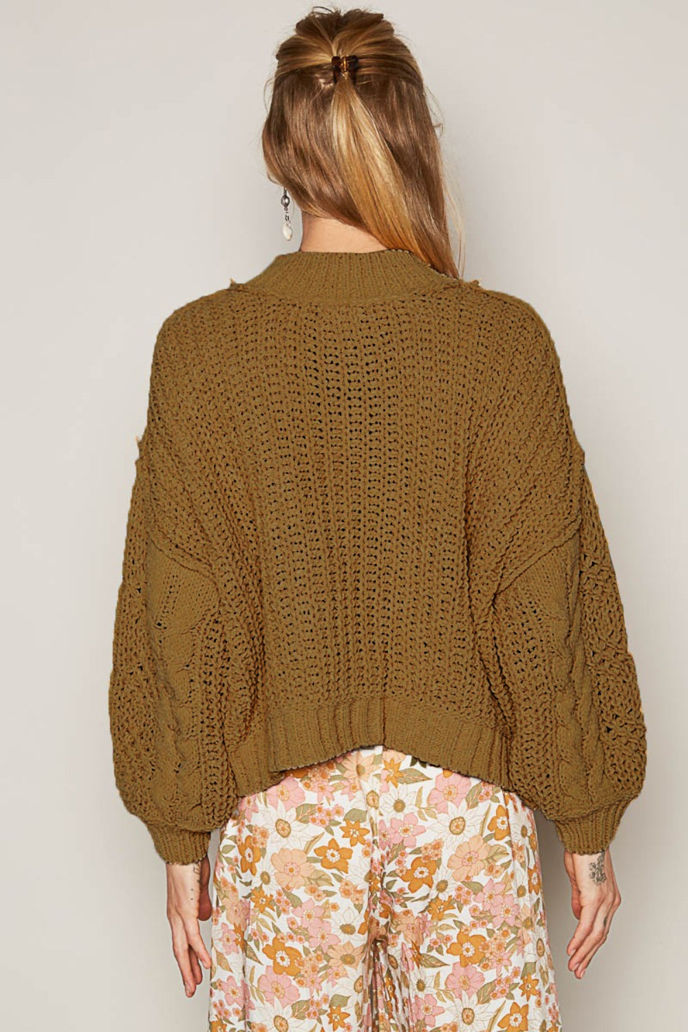 Moss Cable Knit Sweater