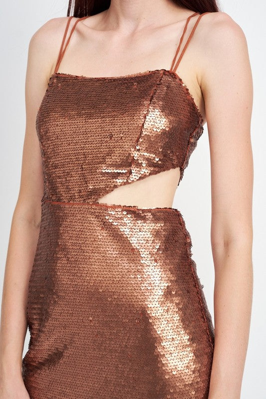 Bronze Statement Sequin Dress