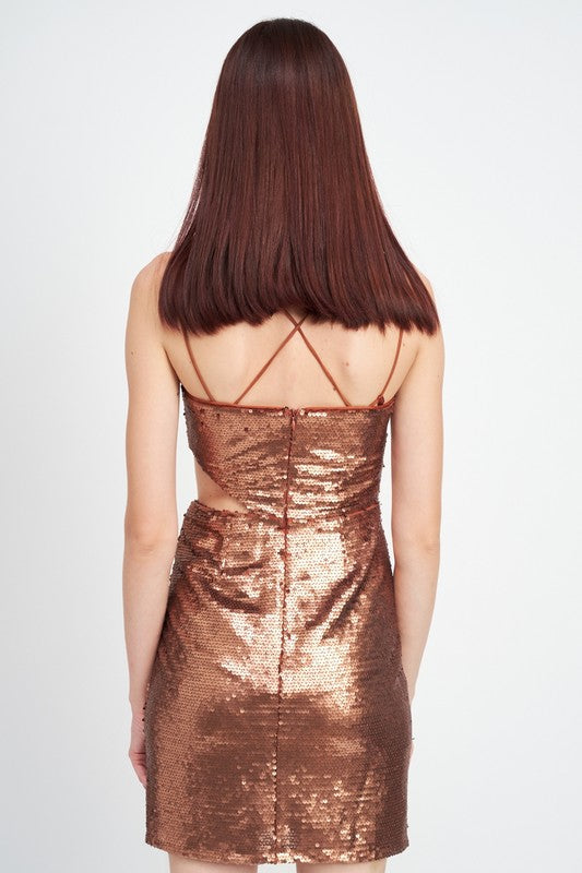 Bronze Statement Sequin Dress