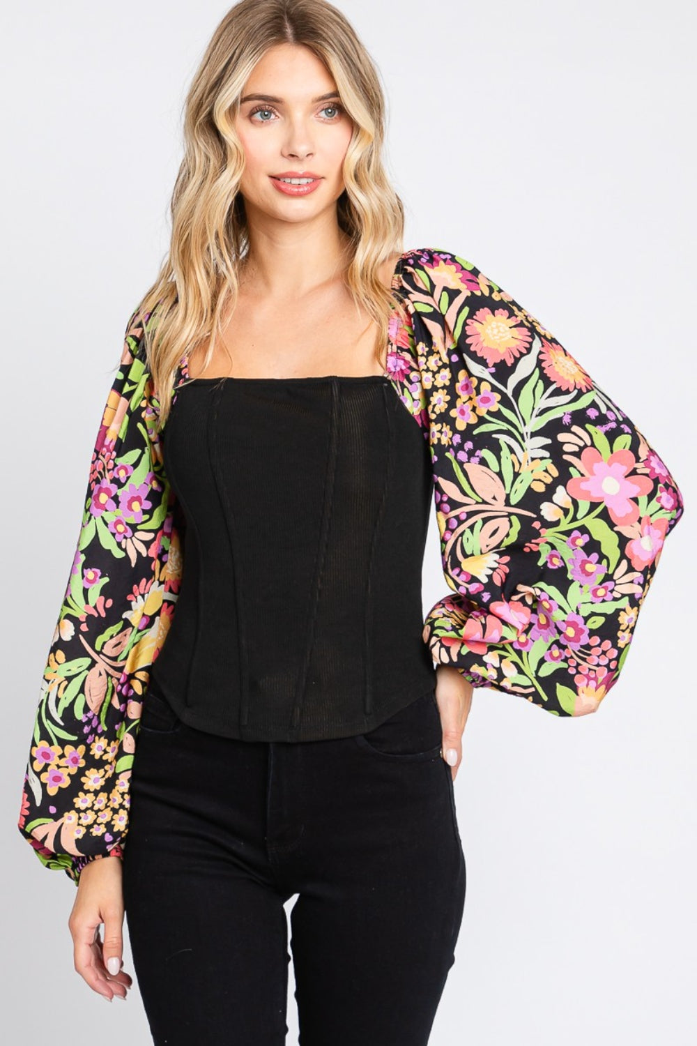Floral Sleeve Blouse