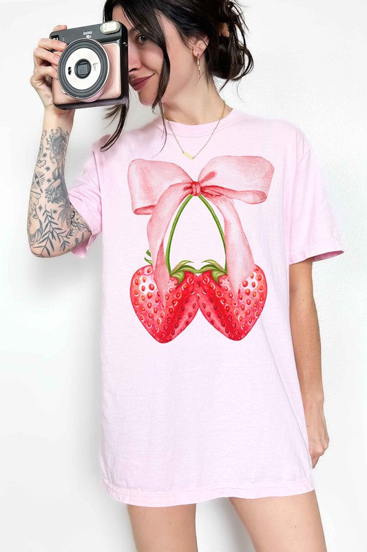 Strawberry Ribbon & Bow Tee