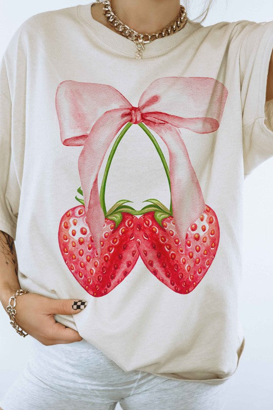 Strawberry Ribbon & Bow Tee