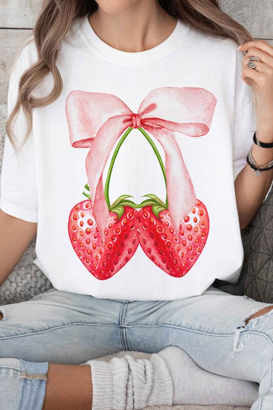 Strawberry Ribbon & Bow Tee