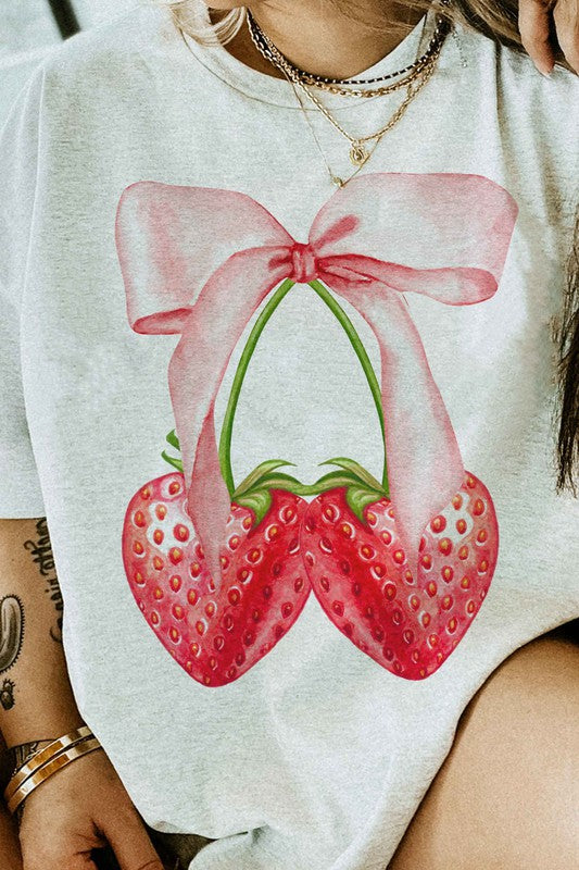Strawberry Ribbon & Bow Tee