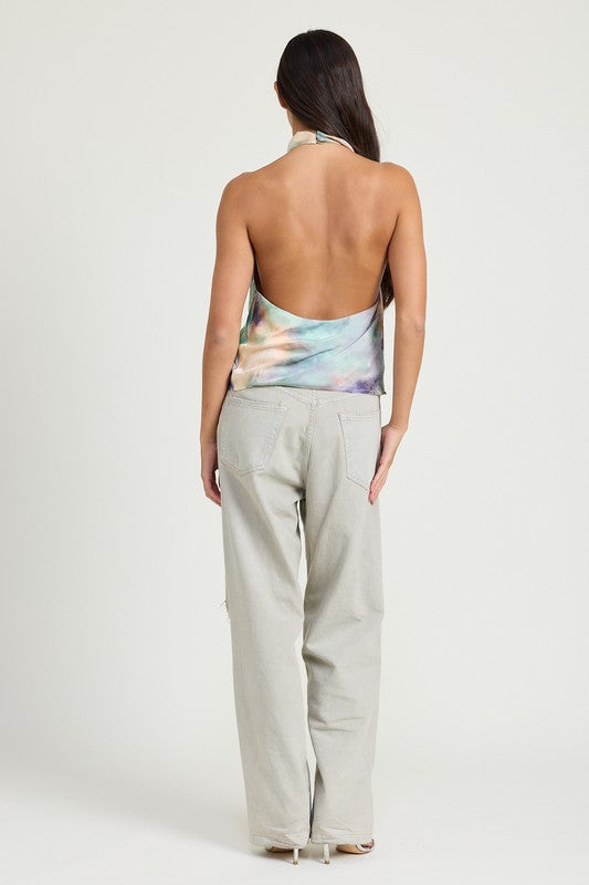 Tie Dye Cowl Neck