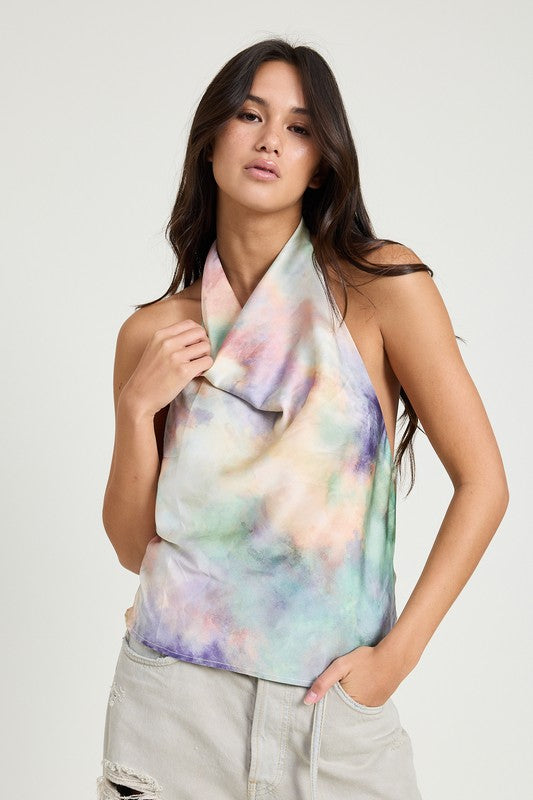 Tie Dye Cowl Neck