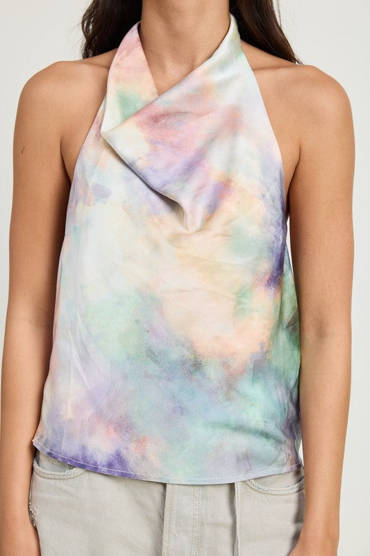 Tie Dye Cowl Neck