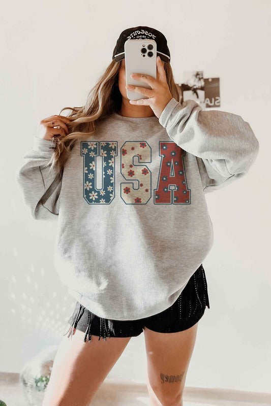 Floral USA Sweater