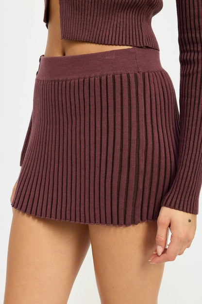 Maroon Mini Skirt