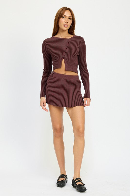 Maroon Mini Skirt