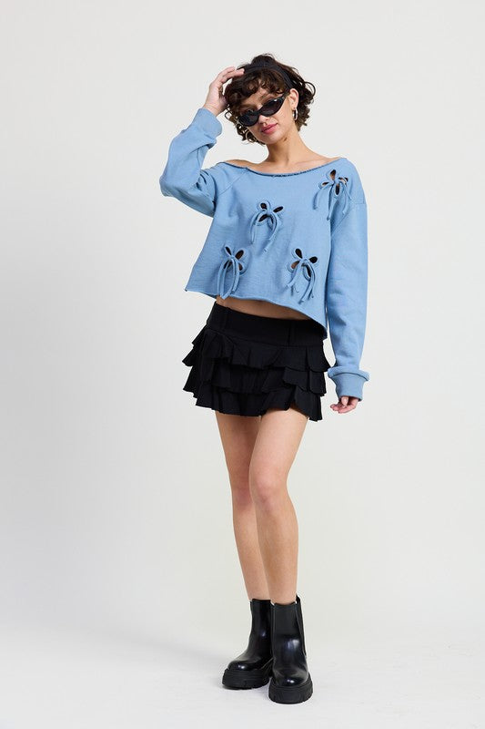 French Terry Bow Sweater