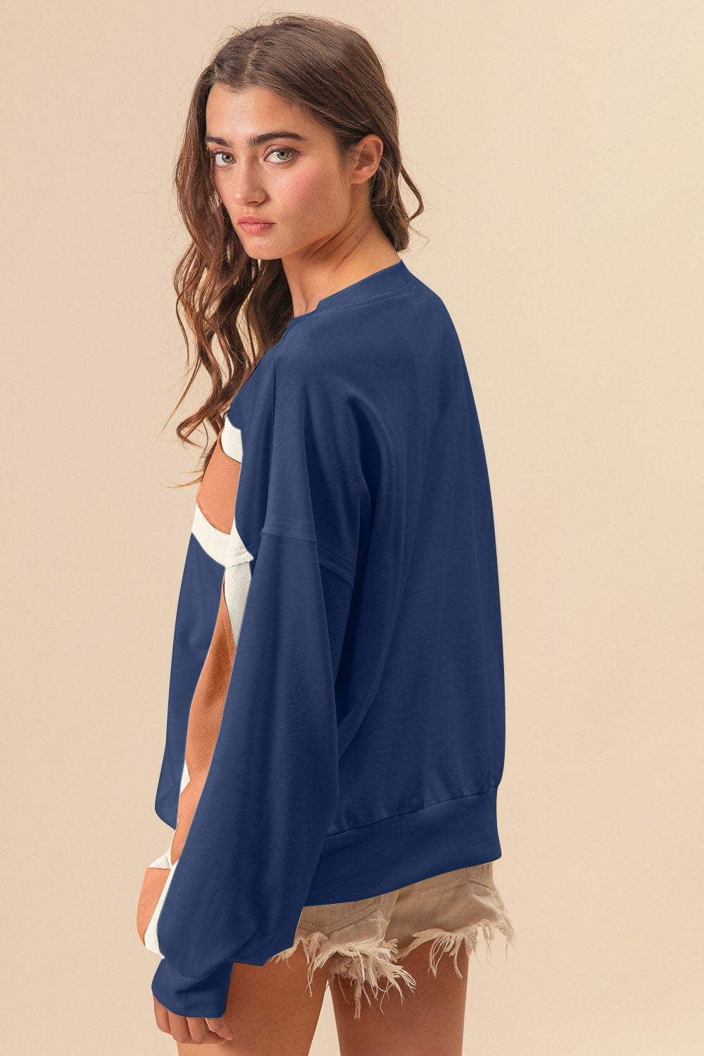 French Terry Color Edge Detail Sweatshirt