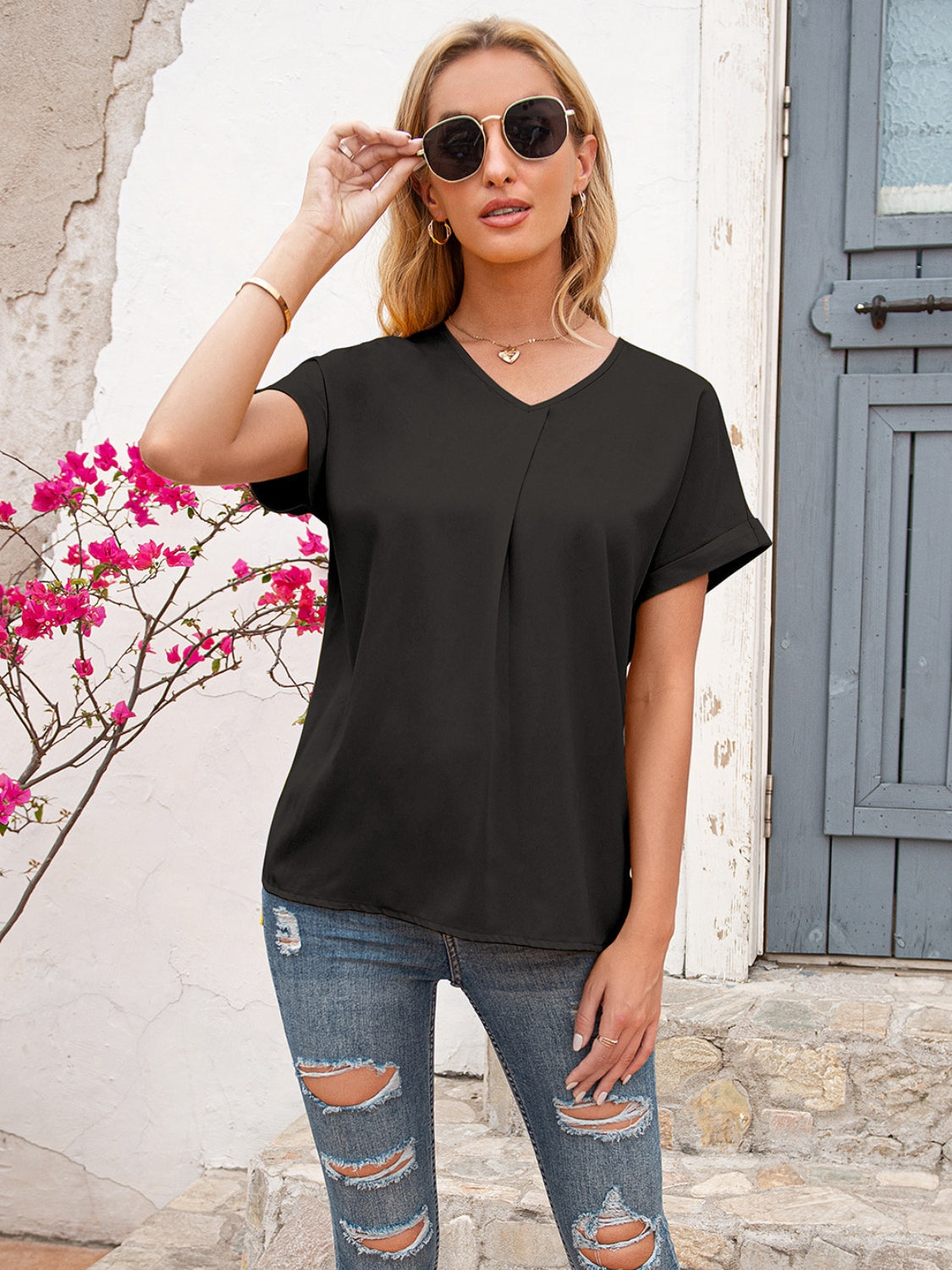 Ivy Lane V-Neck Short Sleeve T-Shirt