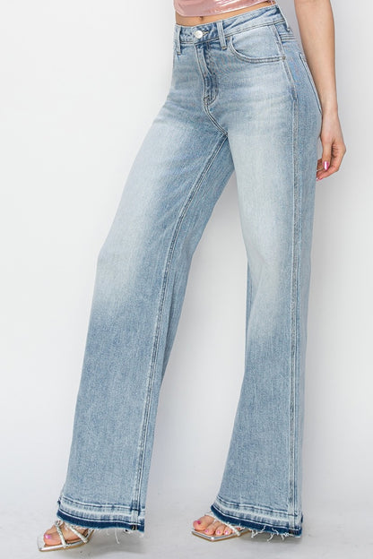 Full Size High Rise Wide Leg Jeans