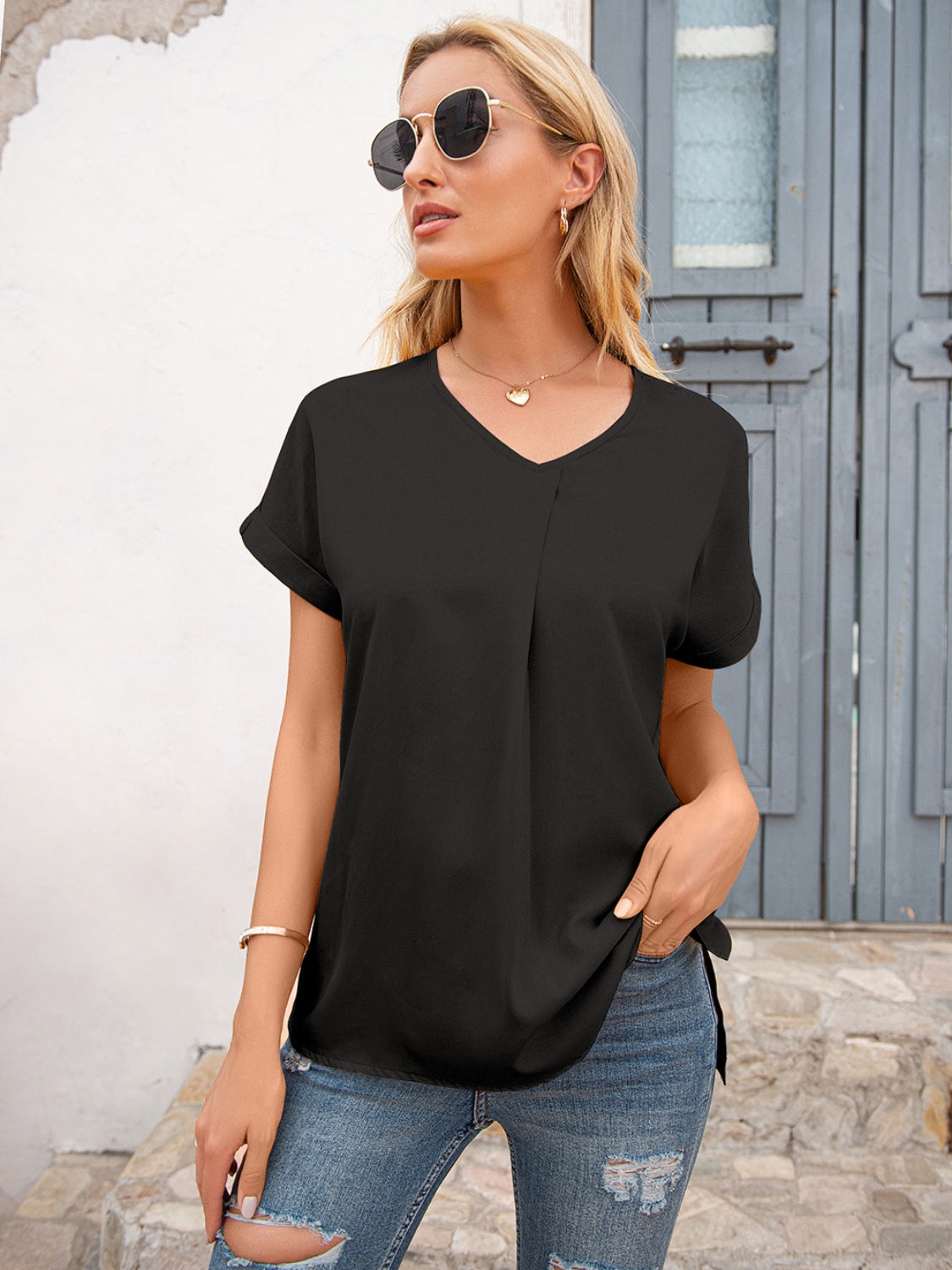 Ivy Lane V-Neck Short Sleeve T-Shirt