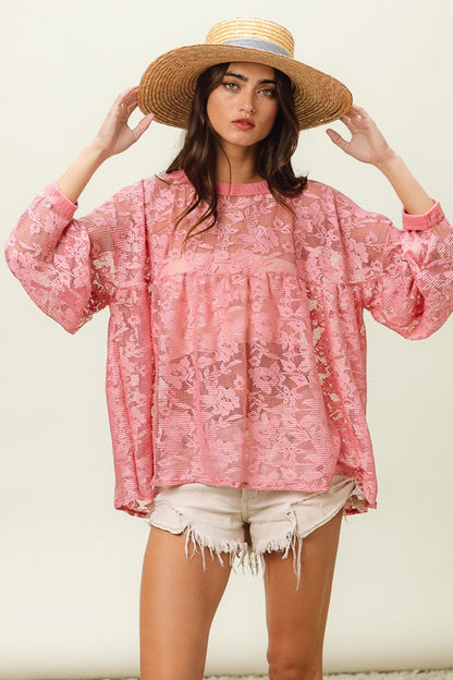 Rosebud Lace Long Sleeve Top