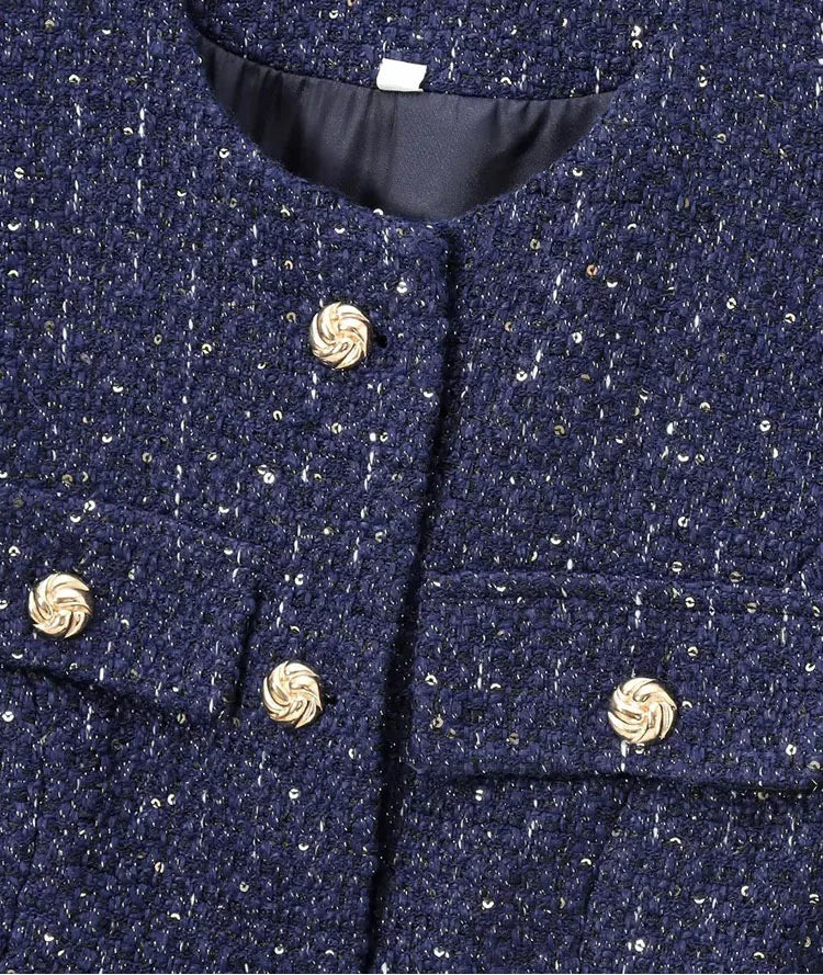 Dark Navy Tweed Vest Top