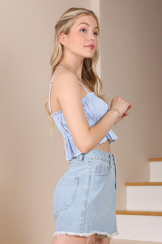 Blue Gingham Top