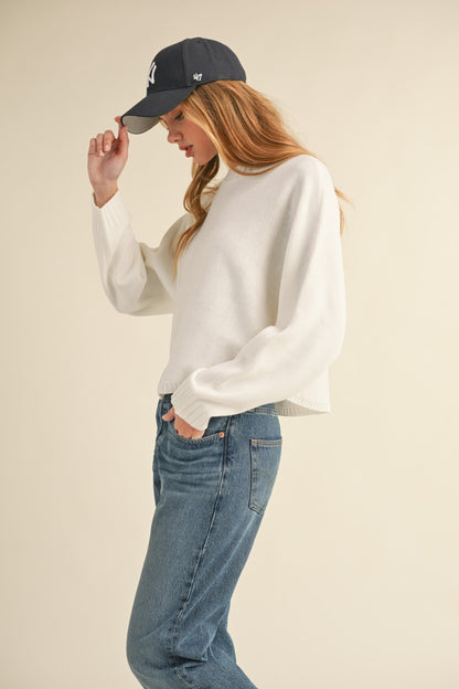 Dolman Sleeve Cropped Sweater