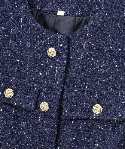Dark Navy Tweed Vest Top