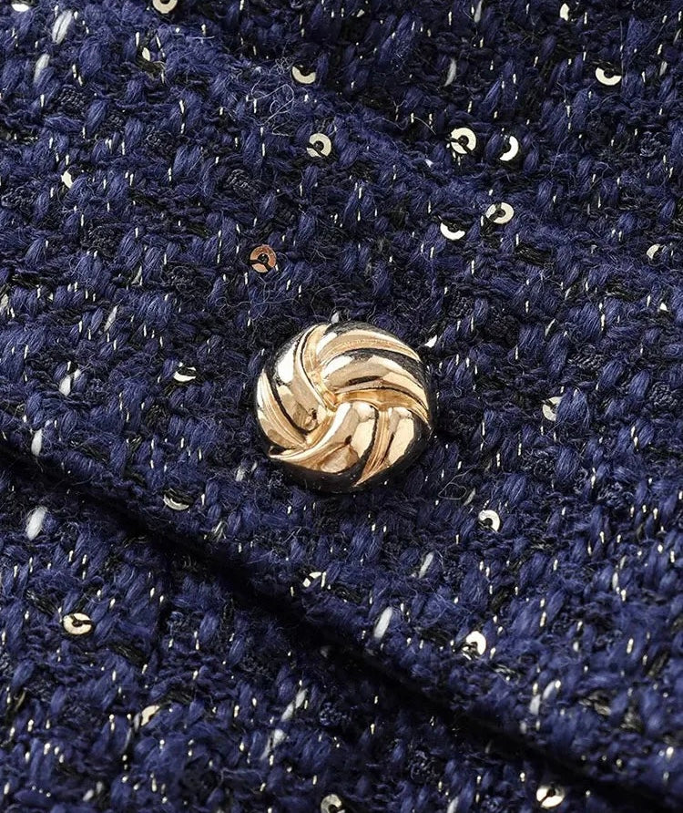 Dark Navy Tweed Vest Top