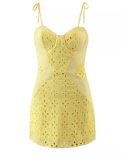 Sunny Lemon Eyelet Dress