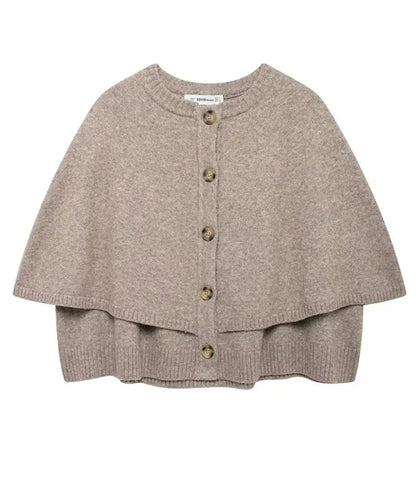 Solid Color Knitted Shawl Sweater Jacket