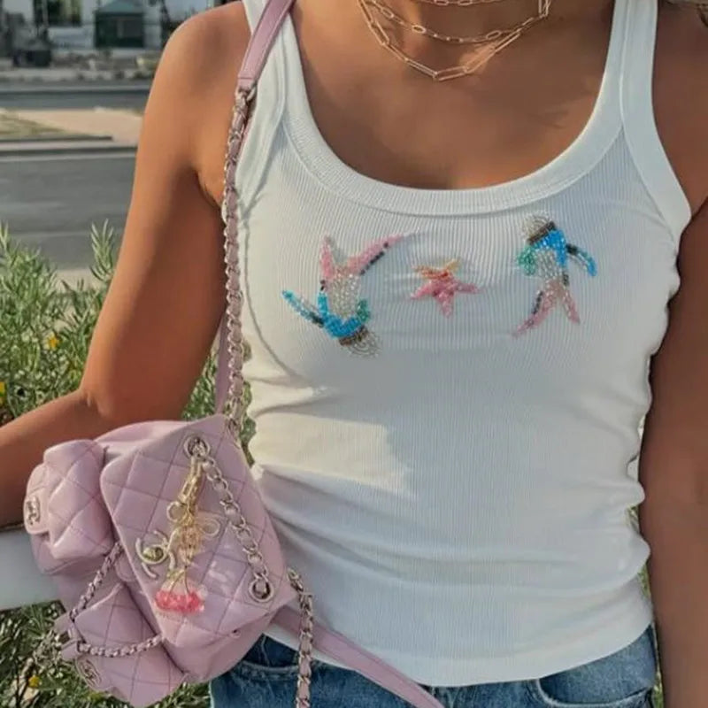 Sequin Crop Tee