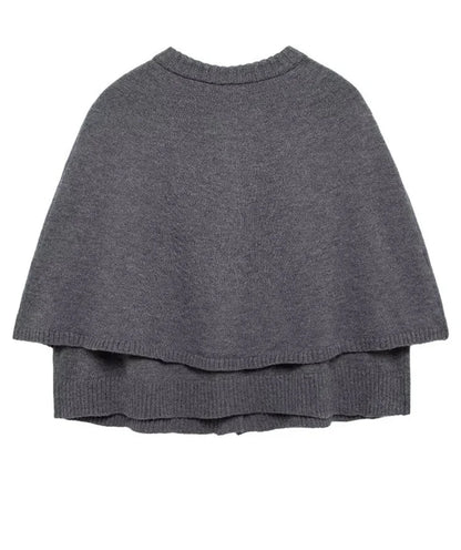 Solid Color Knitted Shawl Sweater Jacket