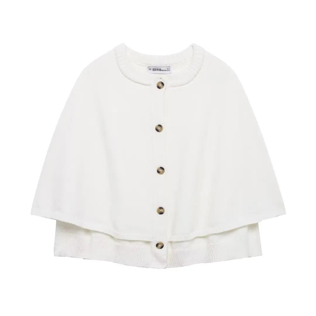 Solid Color Knitted Shawl Sweater Jacket