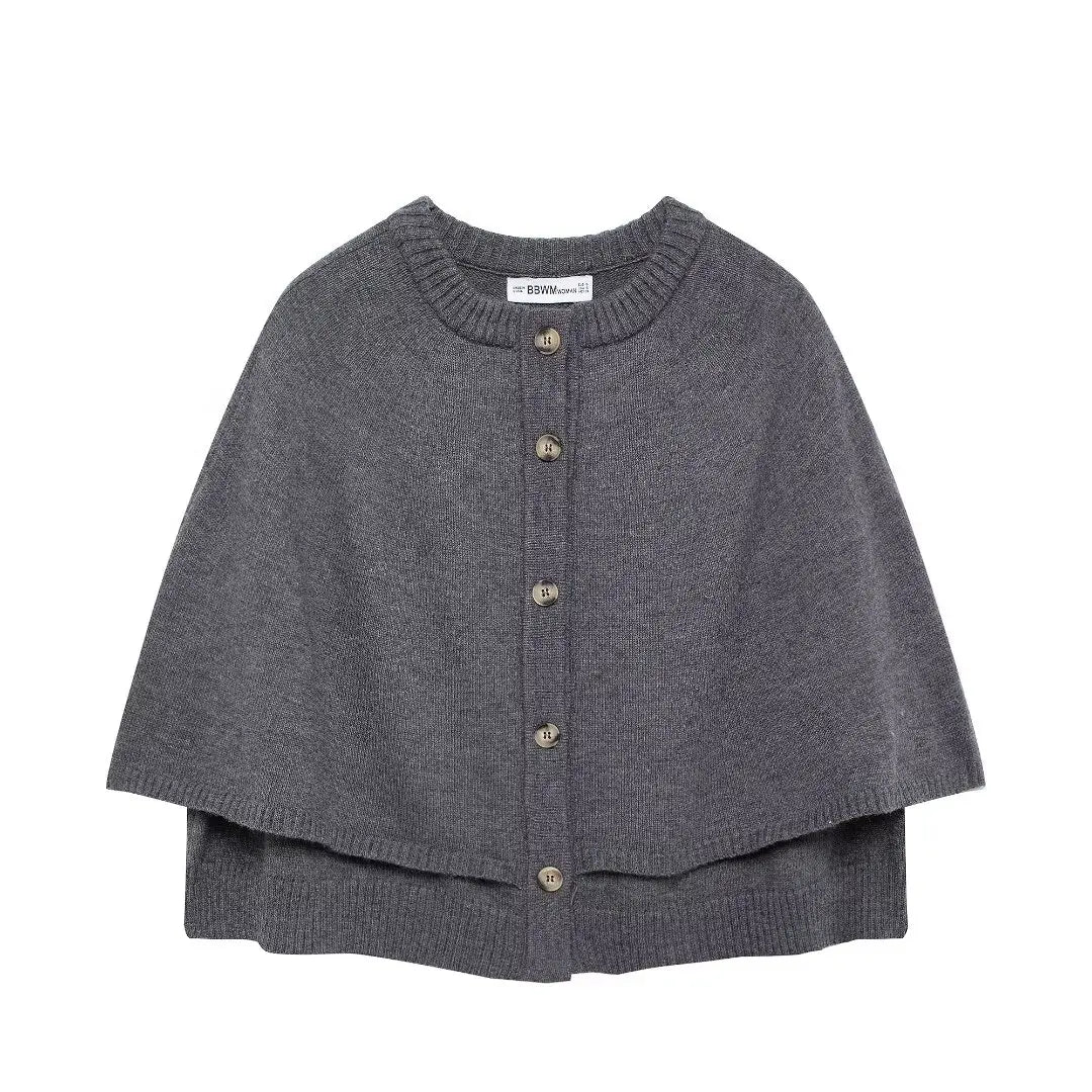 Solid Color Knitted Shawl Sweater Jacket