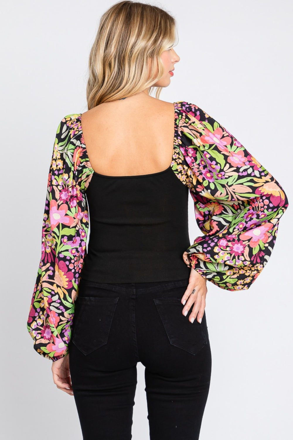 Floral Sleeve Blouse