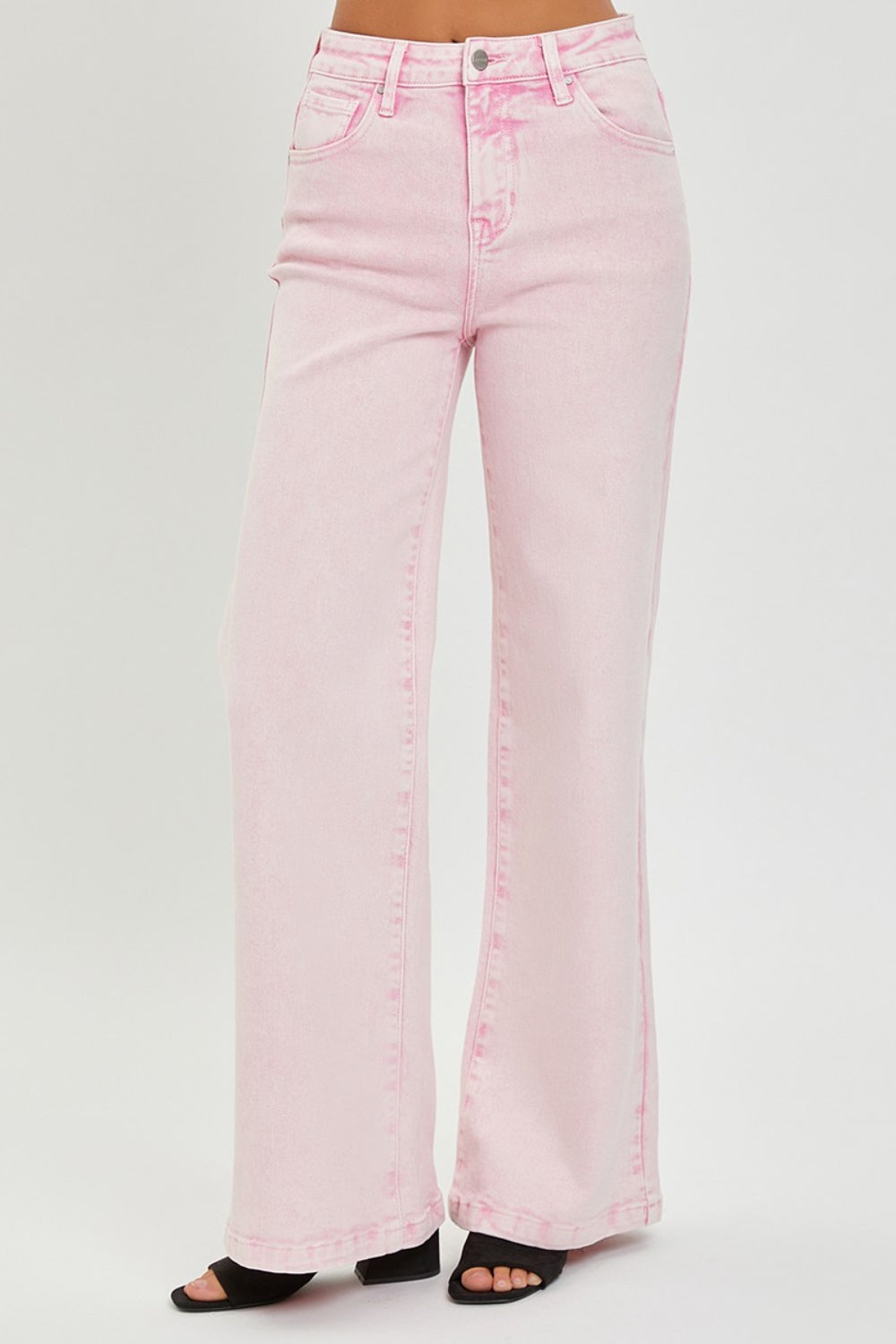 High- Rise Tummy Control Wide Leg Jeans