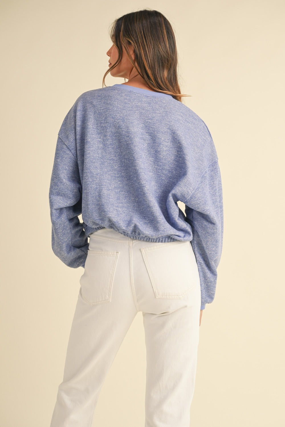 Malibu Vintage Embroidery Crop Sweatshirt