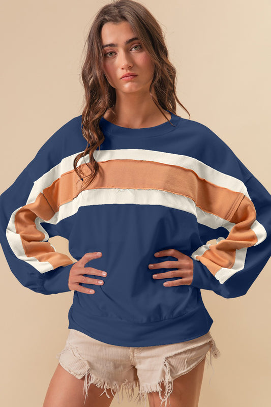 French Terry Color Edge Detail Sweatshirt