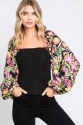 Floral Sleeve Blouse