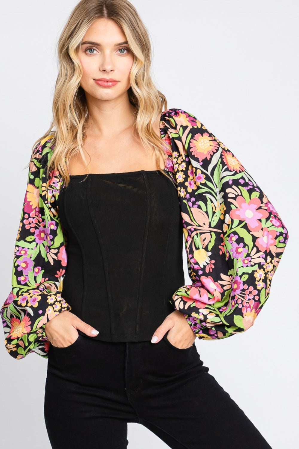 Floral Sleeve Blouse