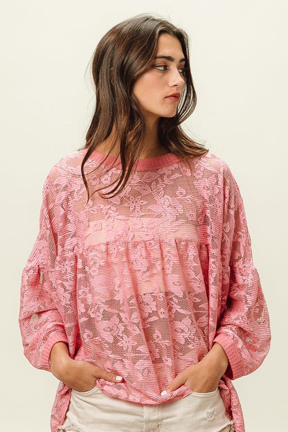 Rosebud Lace Long Sleeve Top