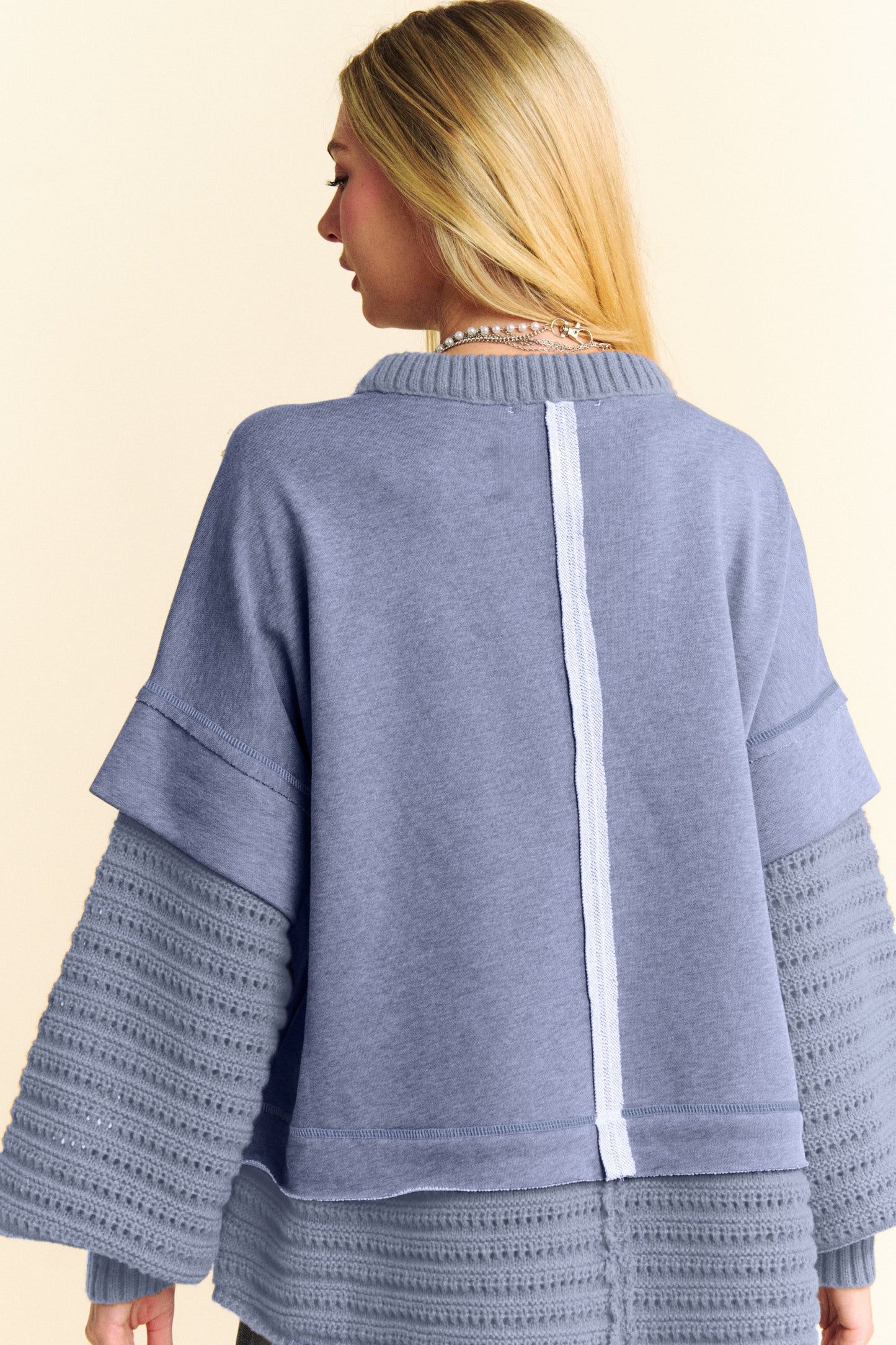 Blue Burrow Round Neck Sweater