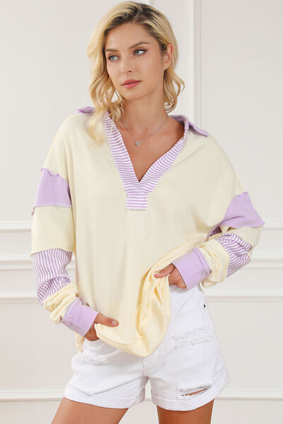 Johnny Collar Dropped Shoulder Sweatshirt