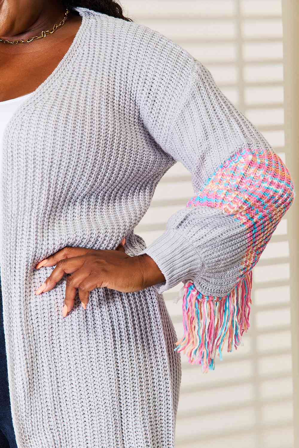 Colorful Fringe Cardigan