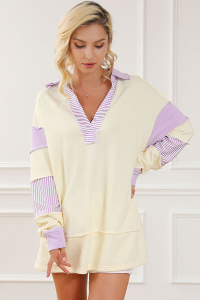 Johnny Collar Dropped Shoulder Sweatshirt
