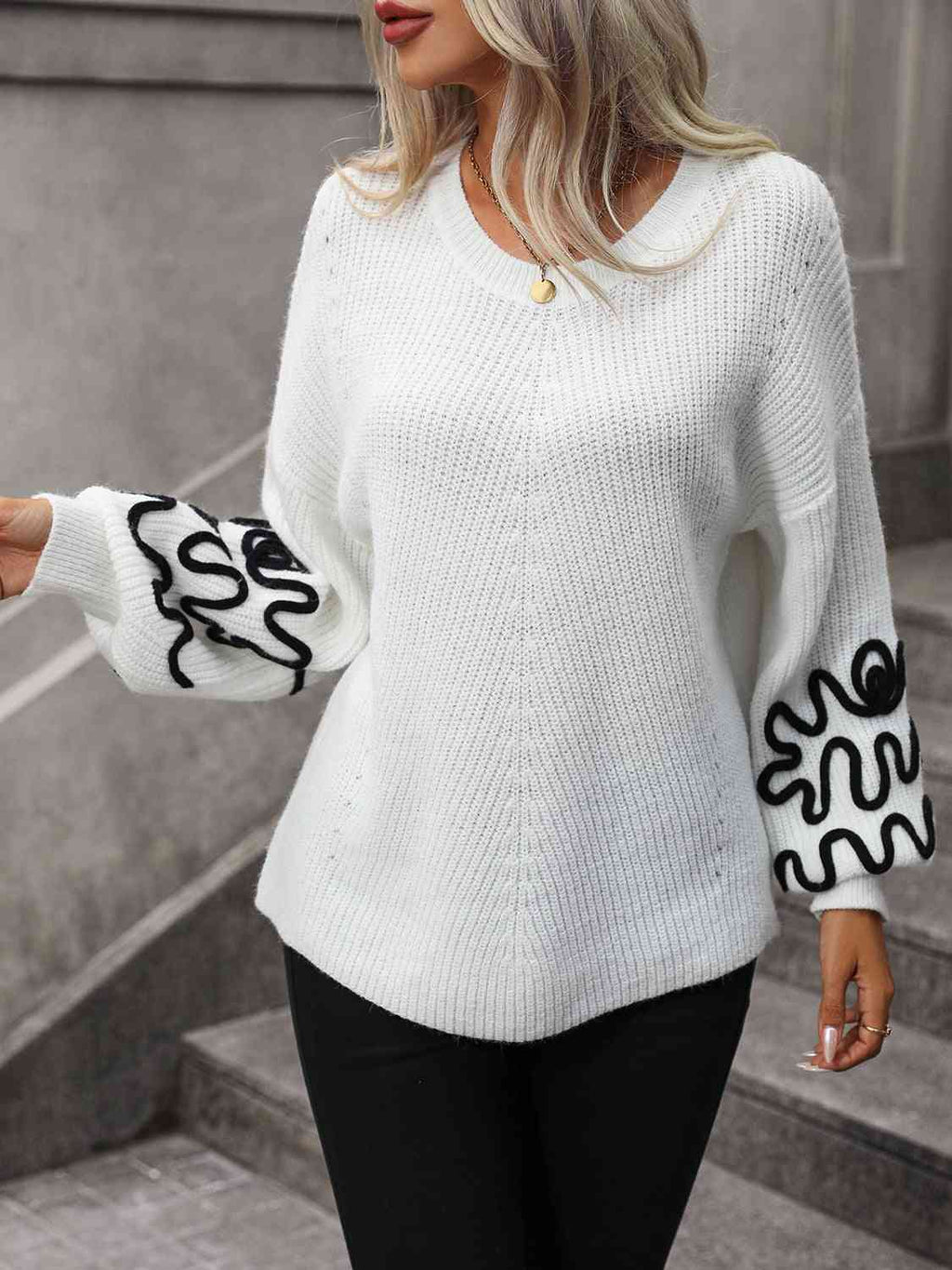 Contrast Sweater