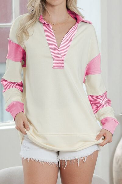 Johnny Collar Dropped Shoulder Sweatshirt