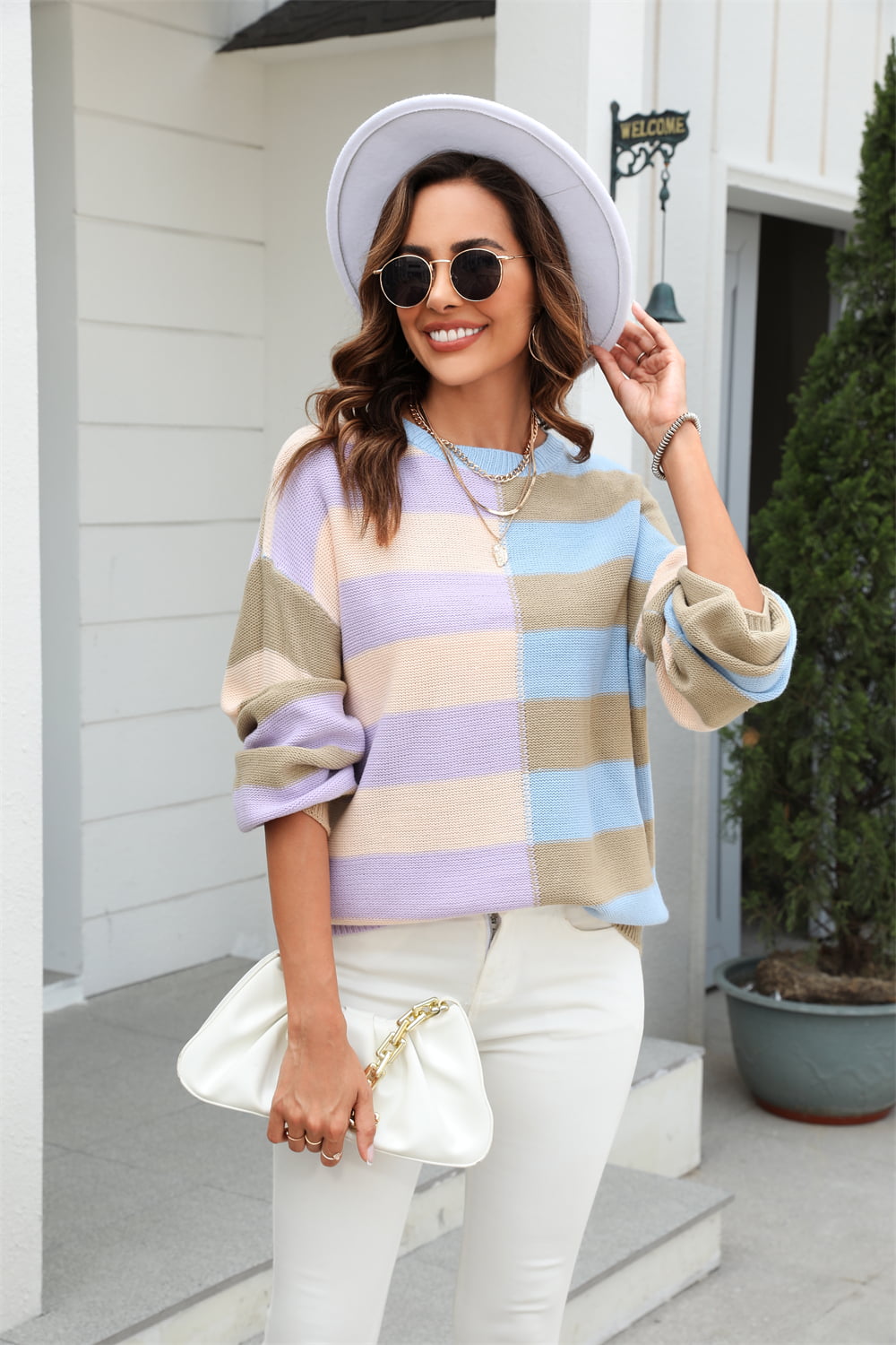 Color Block Pop Sweater