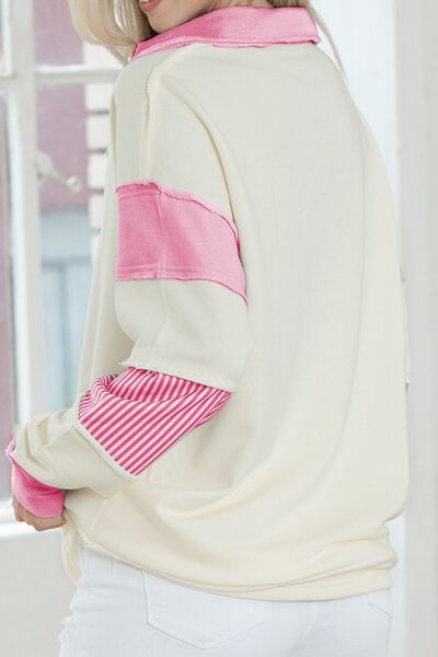 Johnny Collar Dropped Shoulder Sweatshirt